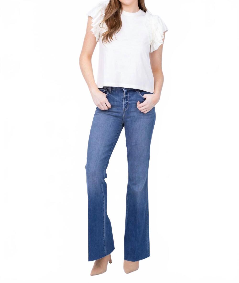 NEW L'AGENCE sera sneaker flare jeans in stanton